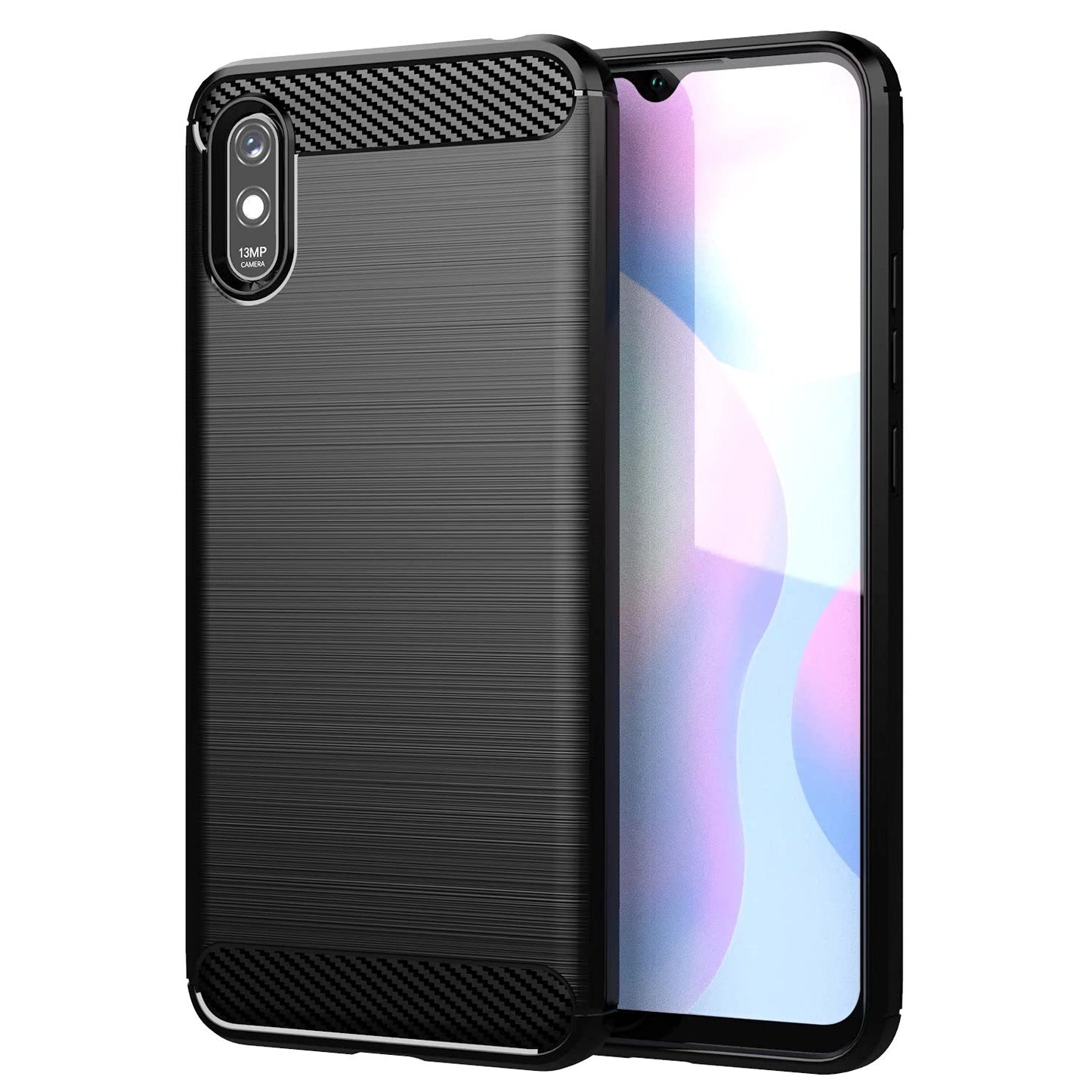 RanTuo Carbon silikonska maska za Motorola Moto G 5G 2024 – TPU, neklizajuća (crna)