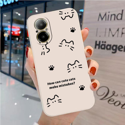 Slatka TPU maskica za Realme C67 4G / Realme 12 Lite – bijela, crtani motiv