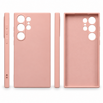 ElestBela silikonska maskica za Samsung Galaxy S24 Ultra – ultra tanka zaštitna maskica s mikrovlaknima (roza)