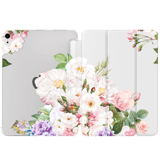 TiMOVOovitekza iPadAir11(M2/M3 2024–2025)iniPadAir10.9(2020/2022)-tanekprozorenhrbet,samodejnoprebujanje,cvetočerose