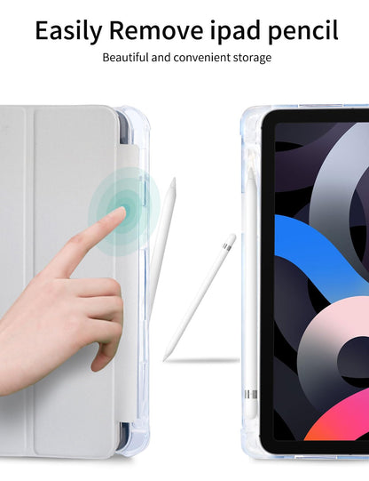 Ovitek za iPad Air 11 M2 2024 / Air 5 / Air 4 10.9 – Držalo za Pisalo, Samodejno Prebujanje, Zeleni Cvetlični Vzorec