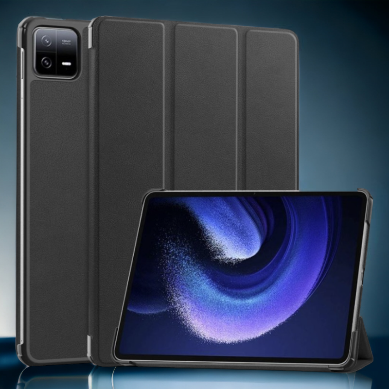 Preklopna torbica "FoldPro" za tablični računalnik Xiaomi Pad 6 – Techsuit – Črna / Umetno usnje + TPU silikon