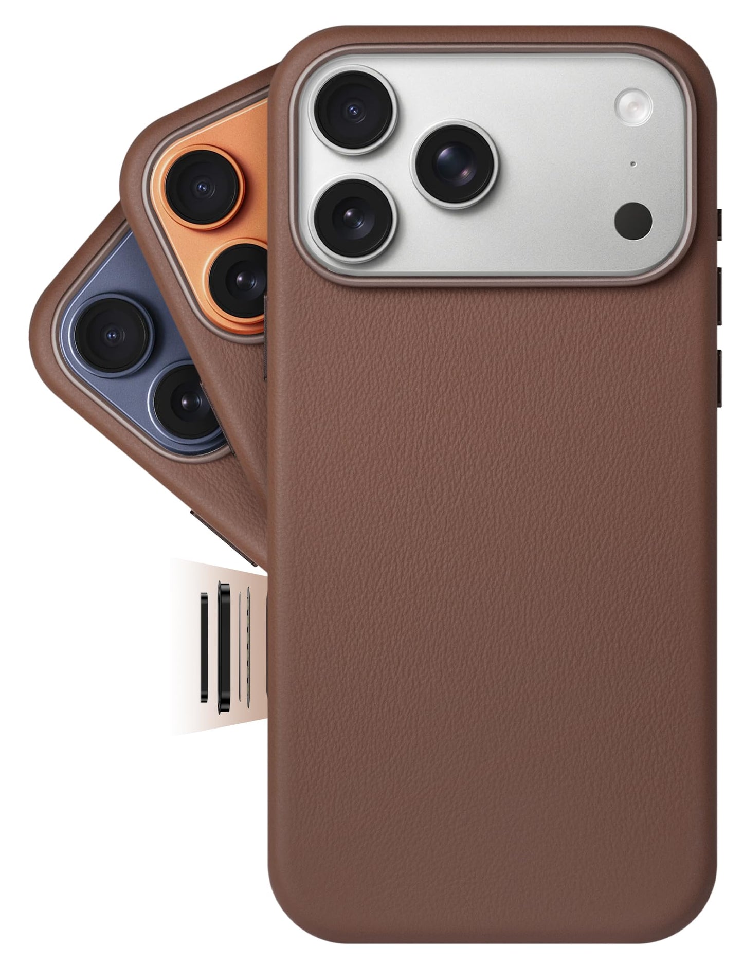 LONLI ovitek iz pravega evropskega usnja Vele za iPhone 17 Pro