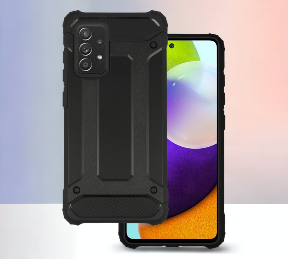 Silikonski ovitek "armor carbon" za Samsung Galaxy A23 4G/5G - Črna – Infostyle – Črna / PC + TPU silikon