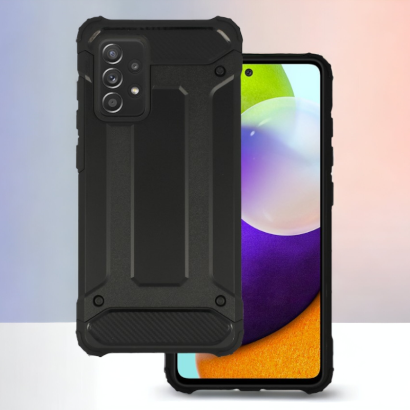 Silikonski ovitek "armor carbon" za Samsung Galaxy A52 - Črna – Infostyle – Črna / PC + TPU silikon