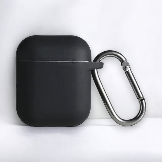 Silikonski ovitek za slušalke AirPods 1/2 – Beline – Črna