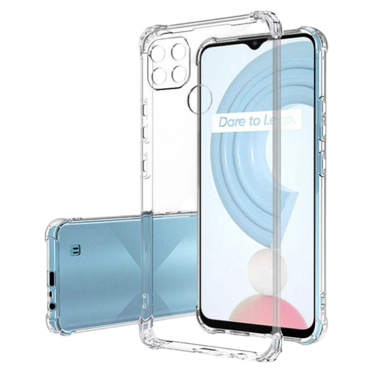 Antishock prozoren ovitek in zaščitno steklo za Realme C25Y in Realme C21Y