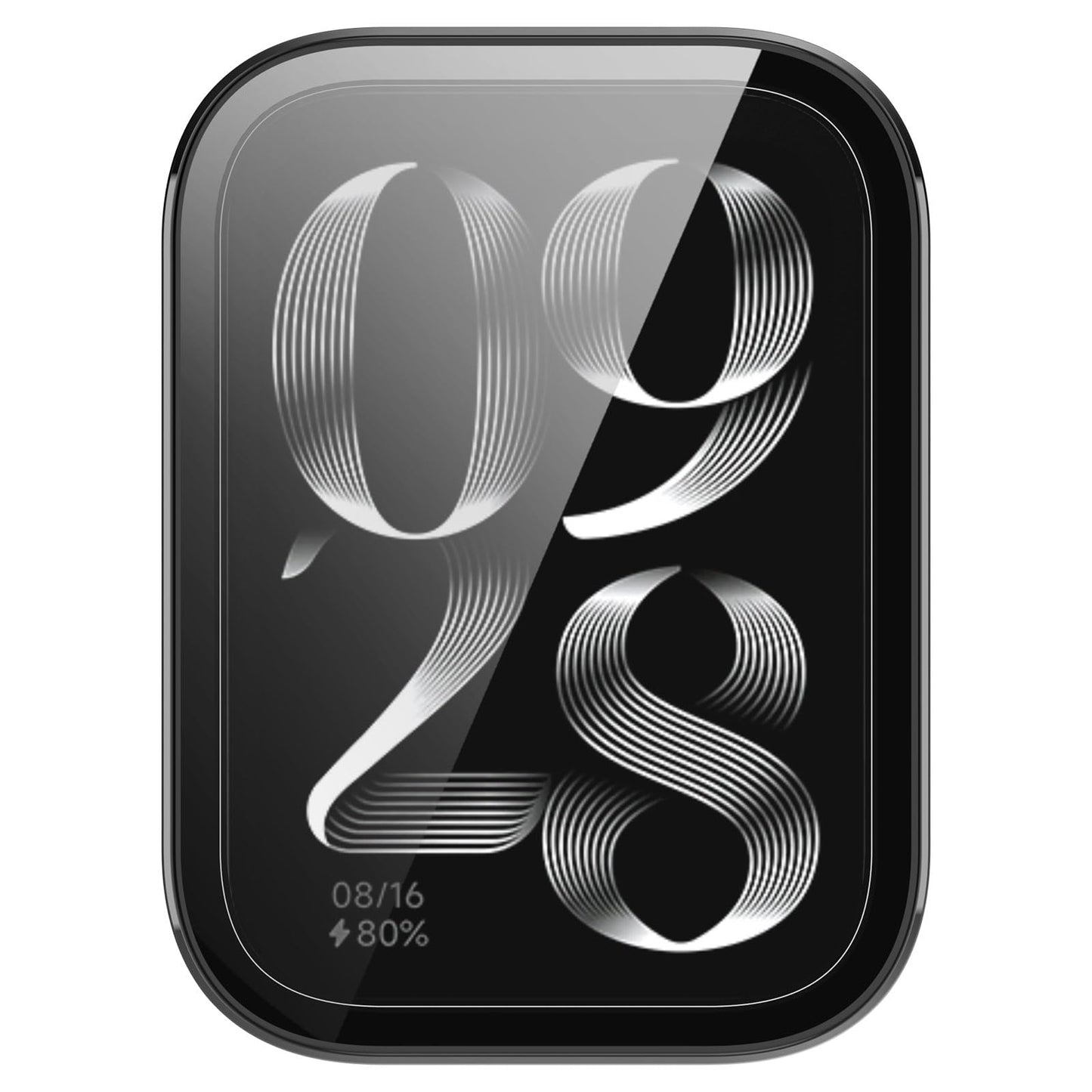 Zaščitni ovitek za Xiaomi Smart Band 8 Pro z zaščito zaslona iz kaljenega stekla – črn