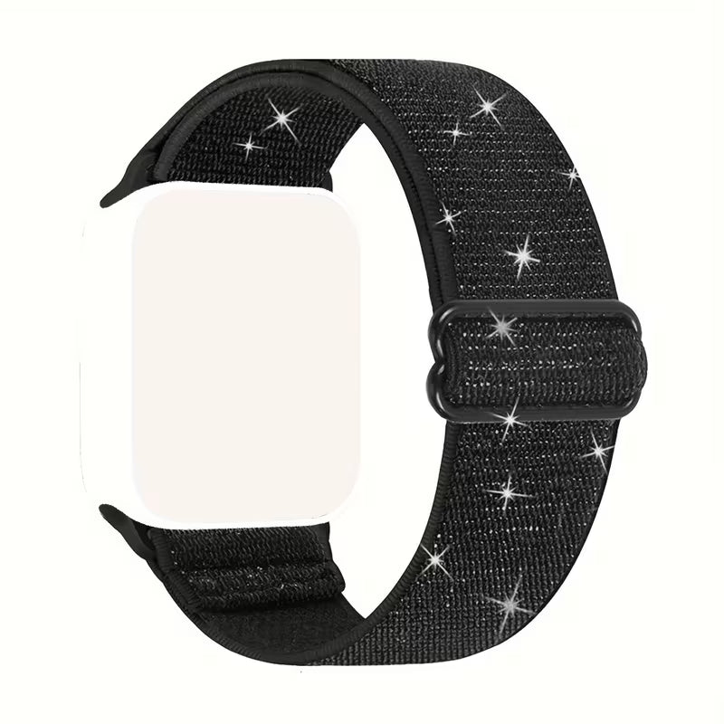 Elastični najlonski remen (šljokice) za Fitbit Versa 2 / Versa Lite SE – crna