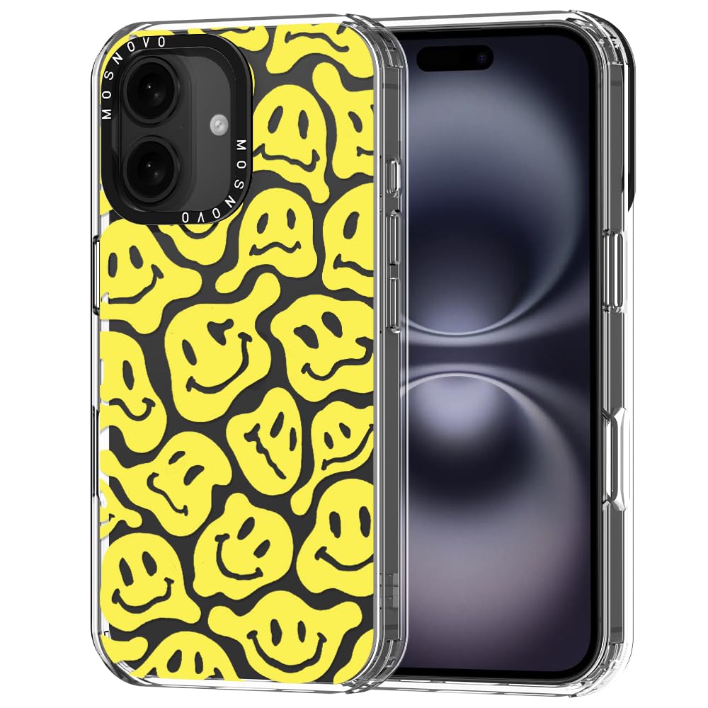 Ovitek-MOSNOVO-za-iPhone-16-Yellow-Smiles-Face:Ovitek MOSNOVO za iPhone 16 - Yellow Smiles Face