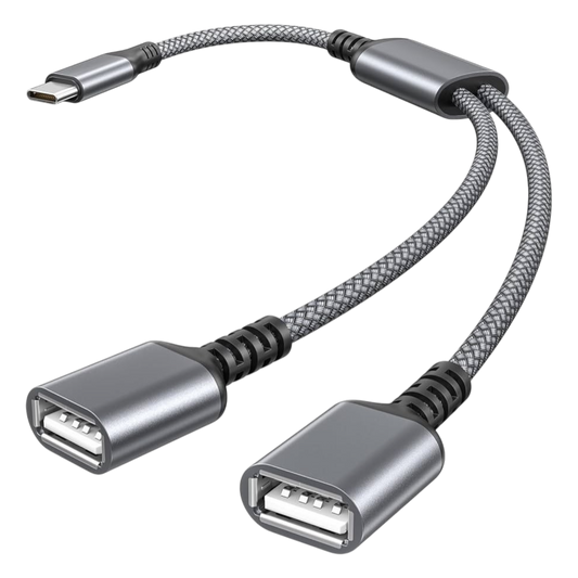 Basesailor USB-C na dvojni USB-A adapter 0,3 m siv