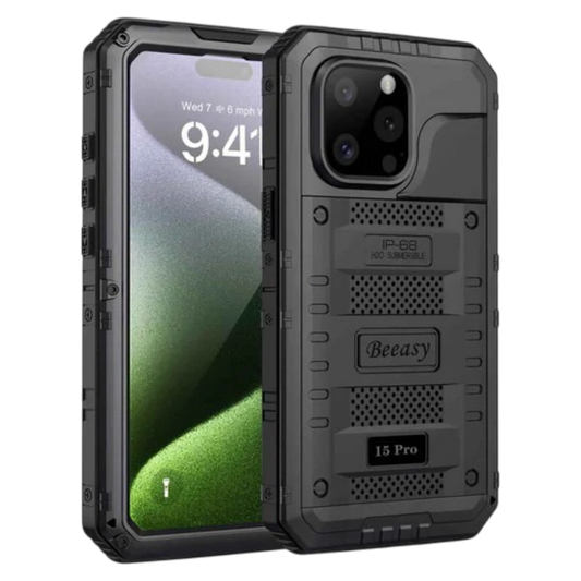Beeasy vodoodporen 360 ovitek za iPhone 15 Pro črn popolna zaščita IP68 proti vodi in udarcem