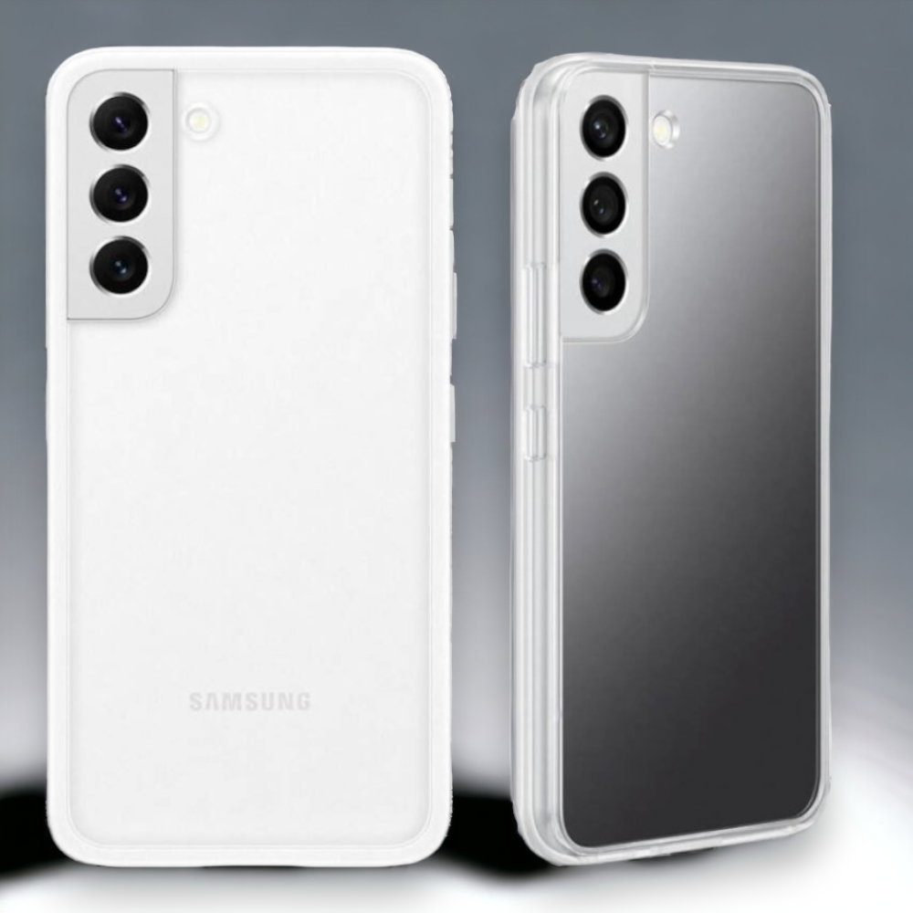 Originalen Samsung ovitek "Frame" za Samsung Galaxy S22 – Bela / PC + TPU silikon