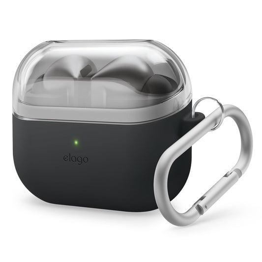Elago duo silikonsko TPU ovitek za Samsung Galaxy Buds 3 3 Pro 3 FE črno prozorna
