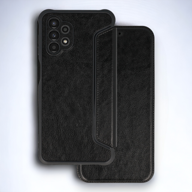 Preklopna torbica "Razor Leather" za Samsung Galaxy A52s – Infostyle – Temno modra / Ekološko usnje + TPU silikon