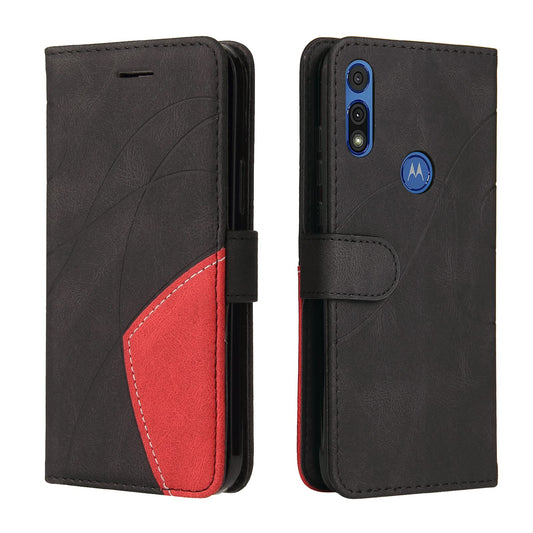 Preklopna torbica za Motorola Moto E 2020 iz umetnega usnja – črna