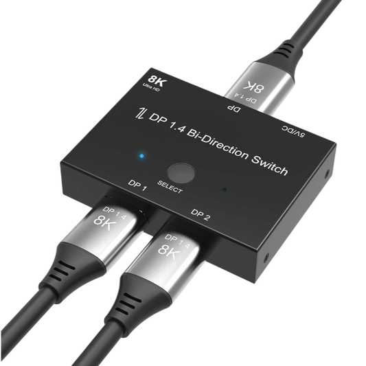 CABLEDECONN DisplayPort 8K DP 1.4 preklopnik – dvosmjerni razdjelnik 8K / 4K 120Hz