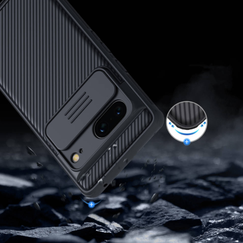 Ovitek "Nillkin Camshield Pro" za Google Pixel 7 - črna