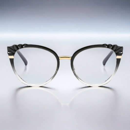 Modna očala z zaščito proti modri svetlobi "Cat Eye - Clear Black" - Črna – Techsuit – Črna