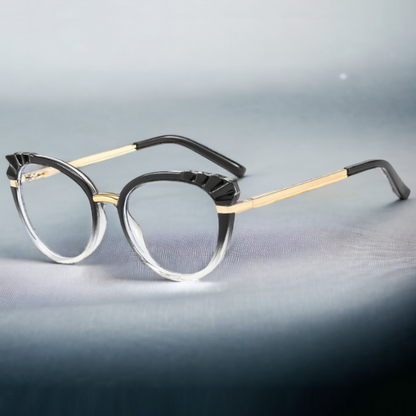 Modna očala z zaščito proti modri svetlobi "Cat Eye - Clear Black" - Črna – Techsuit