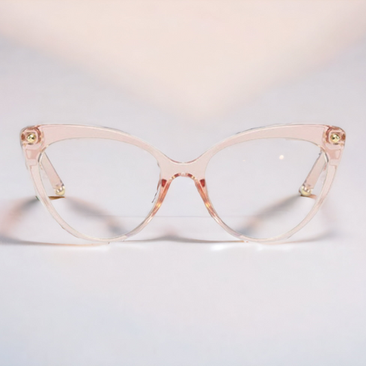 Modna očala z zaščito proti modri svetlobi "Cat Eye - Clear Pink" - Roza – Techsuit – Roza