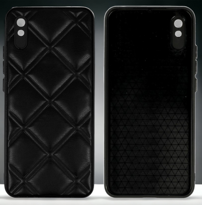 Silikonski ovitek "Checkered Leather 3D" za Samsung Galaxy A13 5G - črna – Infostyle