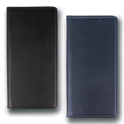 Preklopna torbica "Smart Magneto" za Samsung Galaxy S23 Fe – Infostyle – Temno modra / Ekološko usnje + TPU silikon