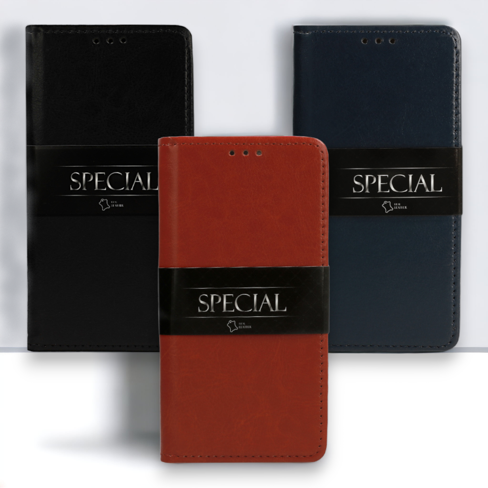 Preklopna torbica "special" za Xiaomi Redmi 10 – Infostyle – Črna / Naravno usnje + TPU silikon