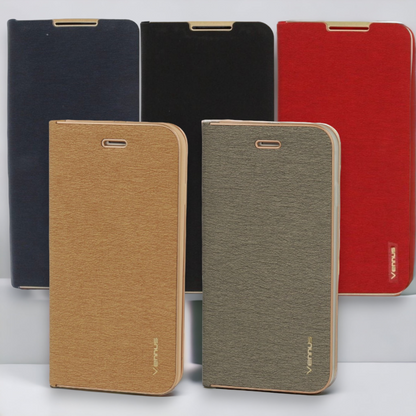 Preklopna torbica "Vennus - chic" za Samsung Galaxy S23 Plus – Zlata / Ekološko usnje + TPU silikon
