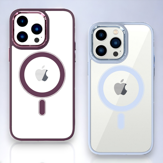 Ovitek "Magnetic Clear - MagSafe" za iPhone 13 Pro – Tel Protect – Temno rdeča / PC + TPU silikon