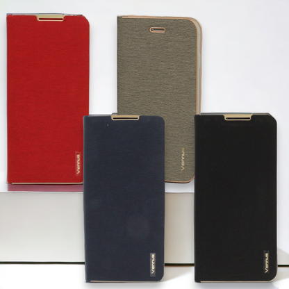 Preklopna torbica "Vennus - chic" za Xiaomi Mi 10 – Siva / Ekološko usnje + TPU silikon