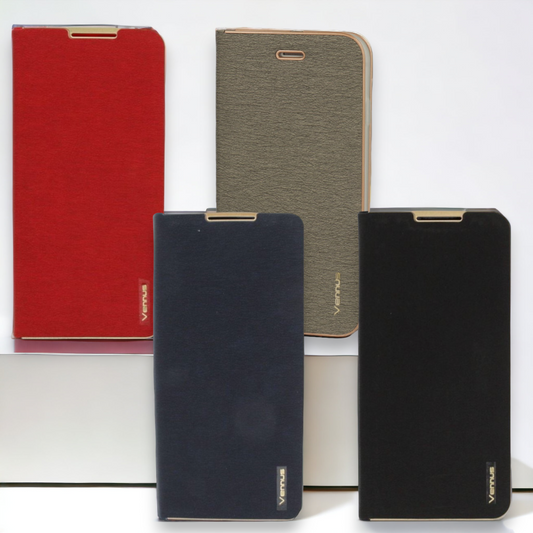 Preklopna torbica "Vennus - chic" za Xiaomi Mi 10 – Siva / Ekološko usnje + TPU silikon