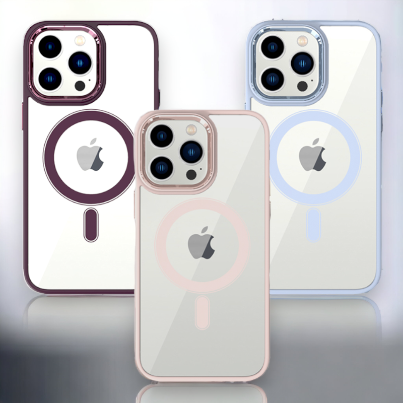 Ovitek "Magnetic Clear - MagSafe" za iPhone 11/XR – Tel Protect – Temno rdeča / PC + TPU silikon