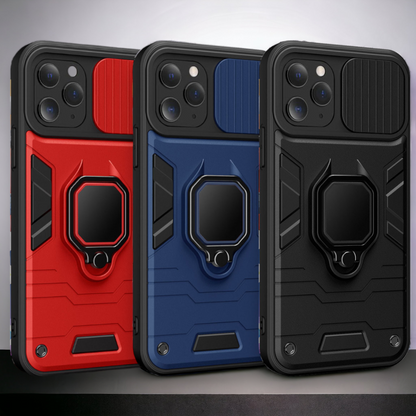 Silikonski ovitek "ring lens" za iPhone 14 Pro Max – Infostyle – Črna / PC + TPU silikon