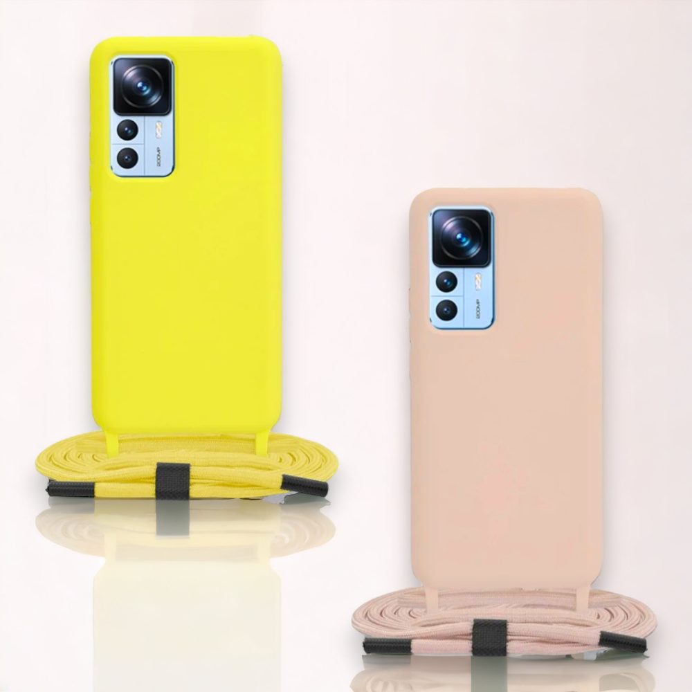 Silikonski ovitek "Crossbody Lanyard" za Xiaomi 12T – Techsuit – Svetlo roza / TPU silikon