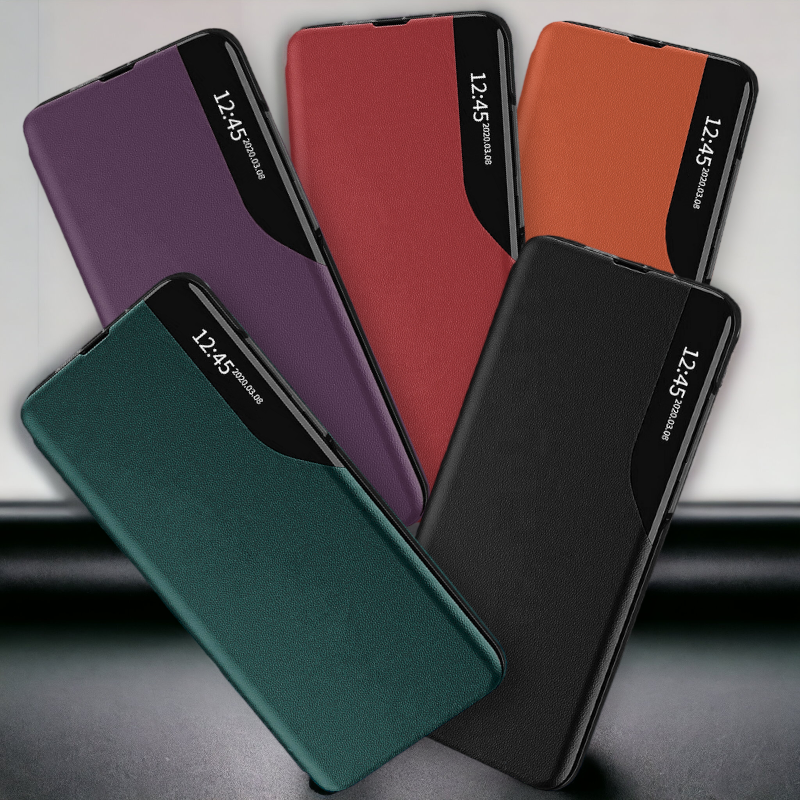 Pametna preklopna torbica za Xiaomi Poco M3 Pro – Infostyle – Oranžna / Ekološko usnje + PC