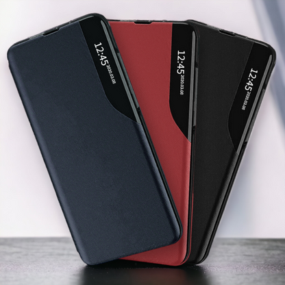 Pametna preklopna torbica za Xiaomi Redmi Note 10 Pro – Infostyle – Črna / Ekološko usnje + PC
