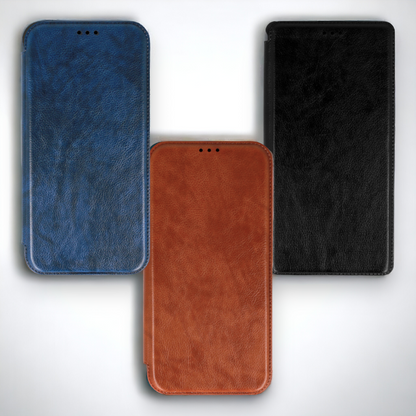 Preklopna torbica "Razor Leather" za Samsung Galaxy A52s – Infostyle – Črna / Ekološko usnje + TPU silikon