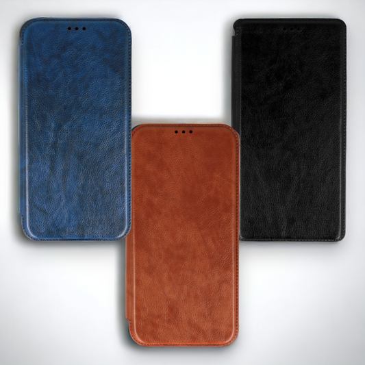 Preklopna torbica "Razor Leather" za Samsung Galaxy A52 – Infostyle – Črna / Ekološko usnje + TPU silikon