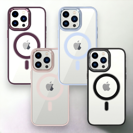 Ovitek "Magnetic Clear - MagSafe" za iPhone 11 Pro/XS/X – Tel Protect – Temno rdeča / PC + TPU silikon