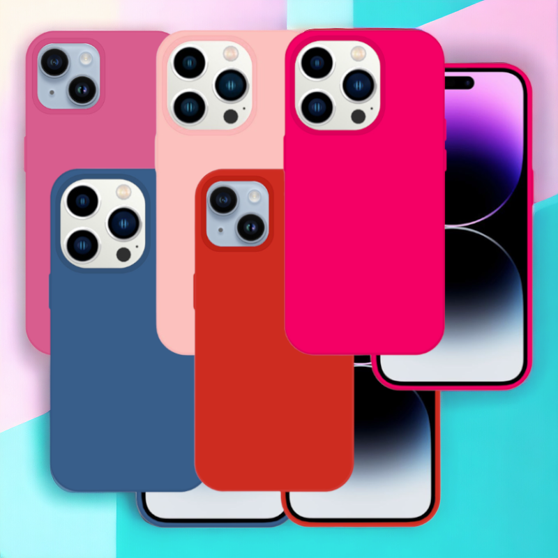 Silikonski ovitek "Premium" za iPhone 15 – Tel Protect – Živo roza / Silikon