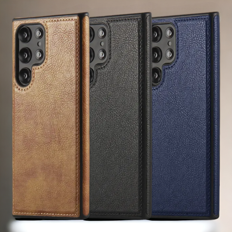 Ovitek "Leather" za Samsung Galaxy S23 Plus – Infostyle – Črna / Umetno usnje + TPU silikon