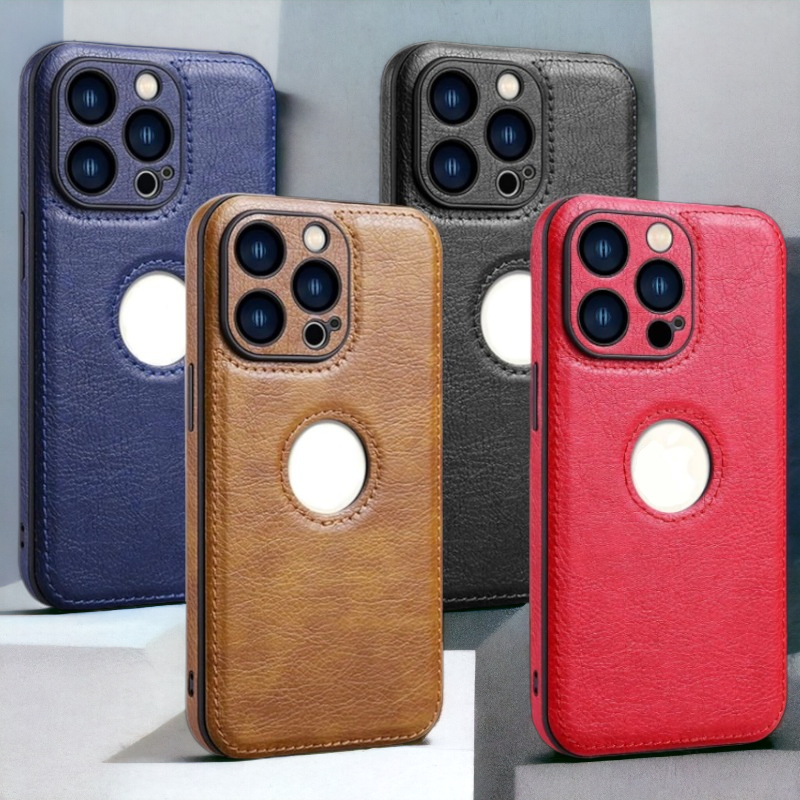 Ovitek "Leather" za iPhone 14 Pro Max – Infostyle – Črna / Umetno usnje + TPU silikon