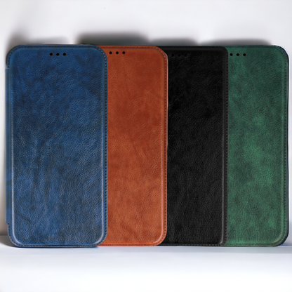 Preklopna torbica "Razor Leather" za Samsung Galaxy A53 5G – Infostyle – Črna / Ekološko usnje + TPU silikon