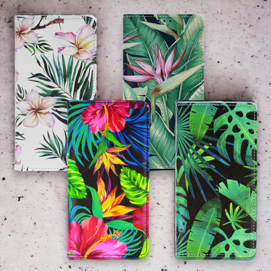 Preklopna torbica "pink flowers" za Samsung Galaxy A73 5G – Infostyle – Svetlo roza / Umetno usnje + TPU silikon