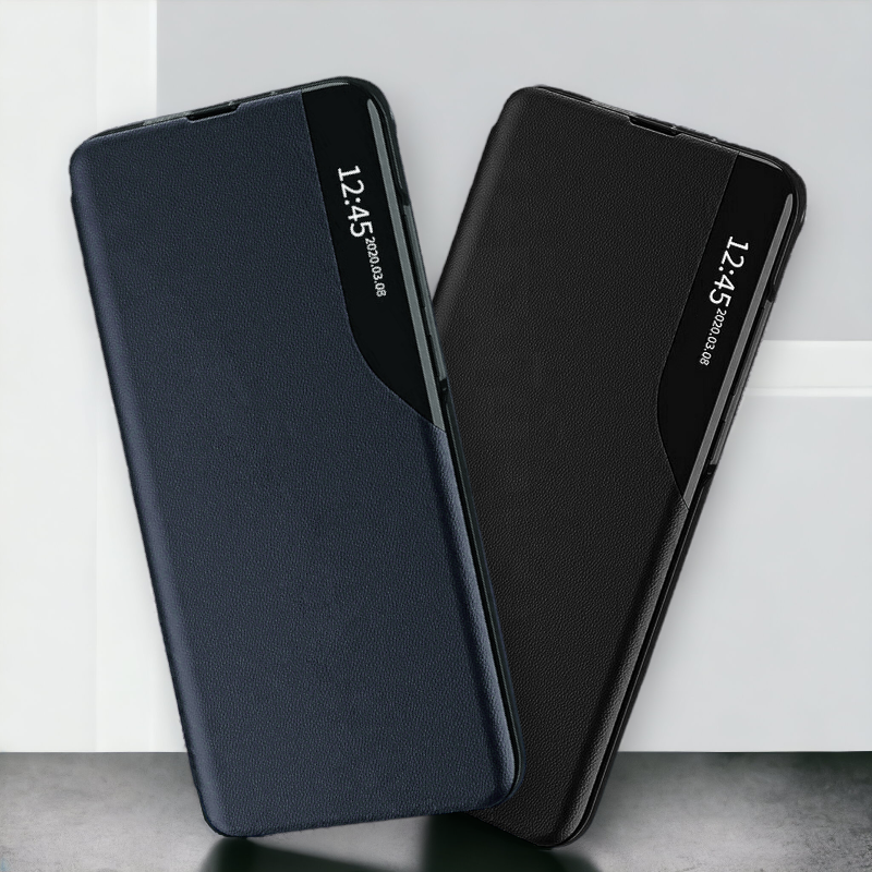 Pametna preklopna torbica za Samsung Galaxy A33 5G – Infostyle – Temno modra / Ekološko usnje + PC