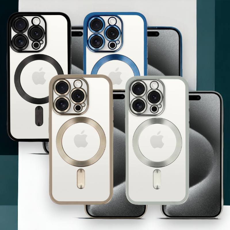 Ovitek "Metallic MagSafe" za iPhone 15 Plus – Infostyle – Srebrna / TPU silikon