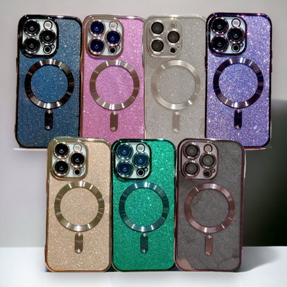 Silikonski ovitek "Glitter - MagSafe" za iPhone 14 Pro Max – Infostyle – Zlata / TPU silikon