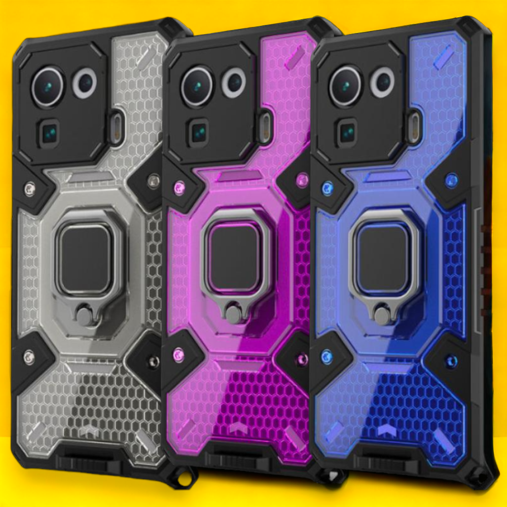 Silikonski ovitek "Honeycomb armor ring" za Xiaomi 11 Pro – Infostyle – Temno modra / PC + TPU silikon