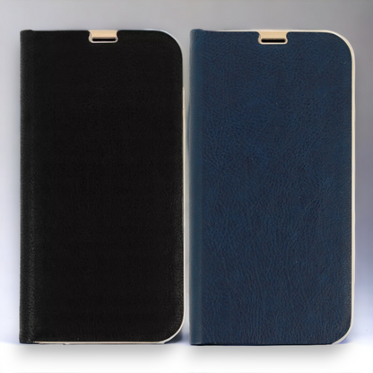 Preklopna torbica "chic" za Samsung Galaxy S23 – Infostyle – Temno modra / Ekološko usnje + TPU silikon